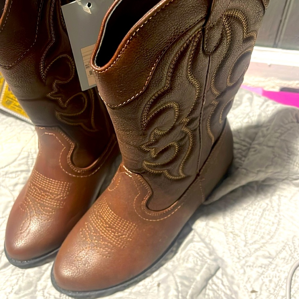 Girls cat & jack brown cowgirls boots NWT